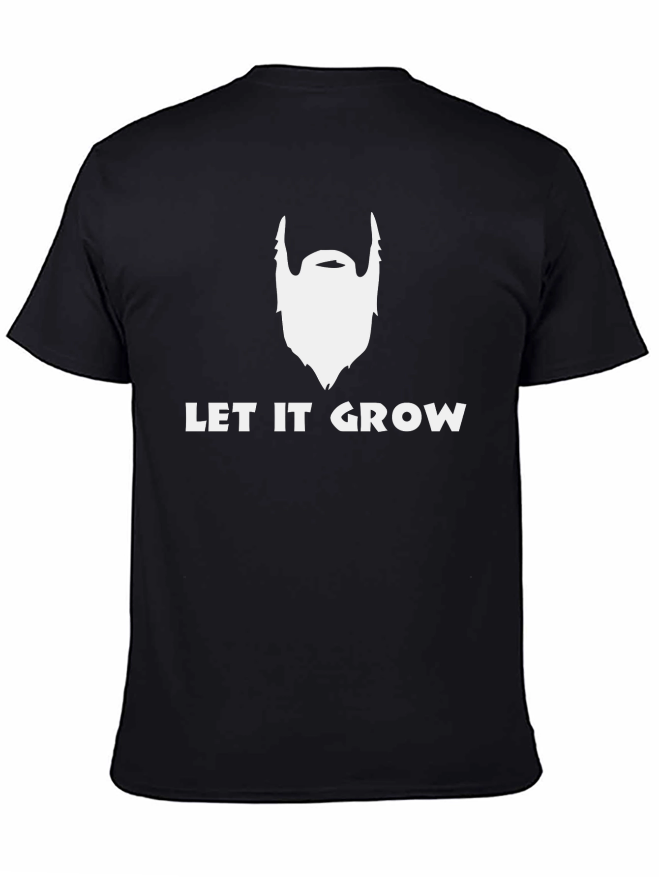 Let It Grow Beard Graphic Tee - Black