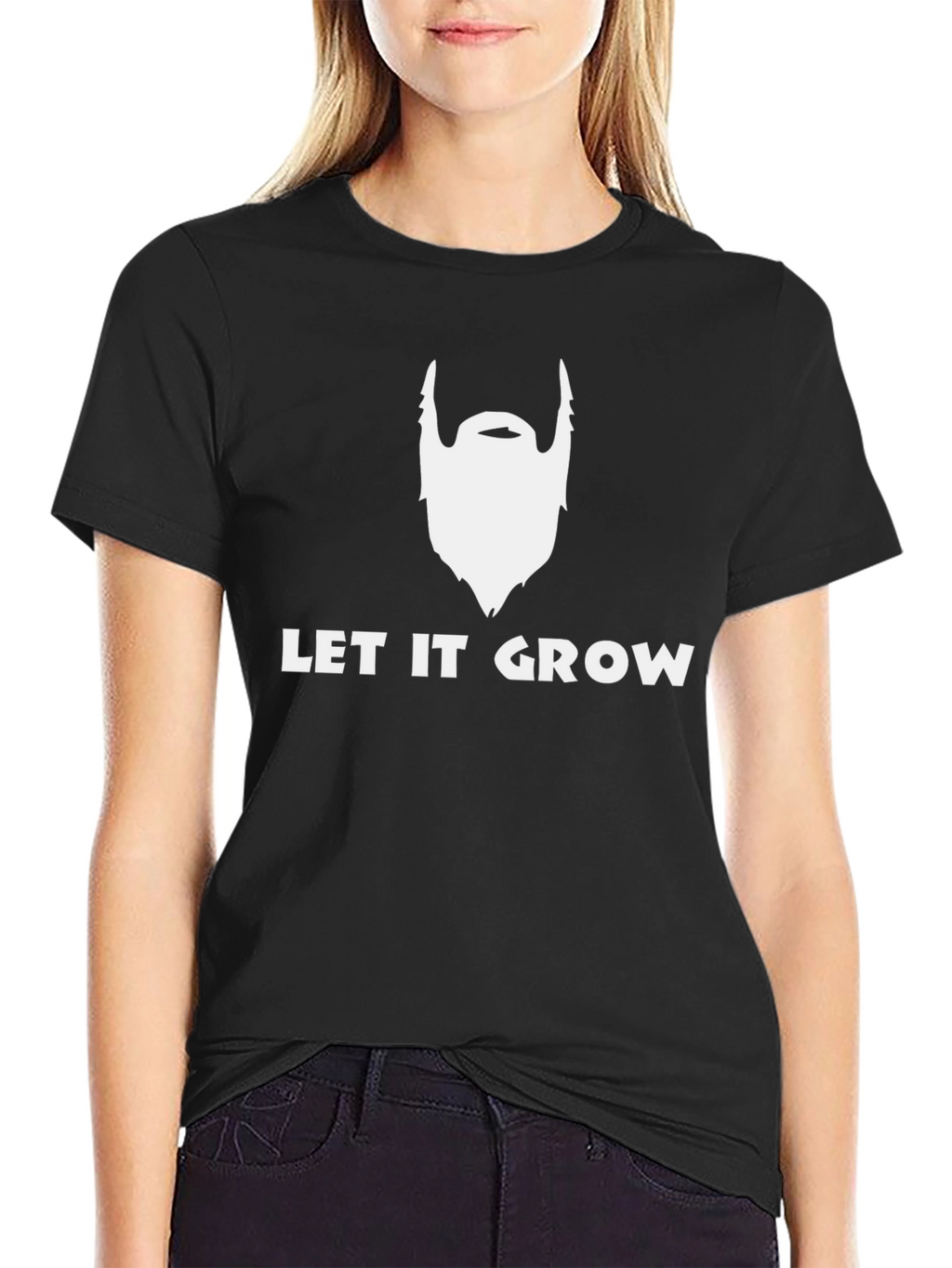 Let It Grow Beard Graphic Tee - Black