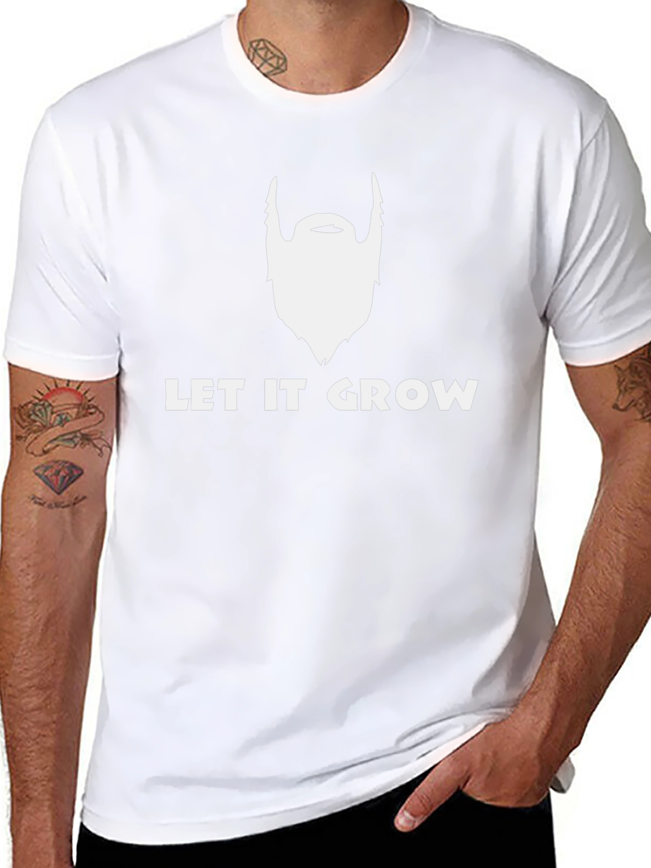 Let It Grow Beard Graphic Tee - Black