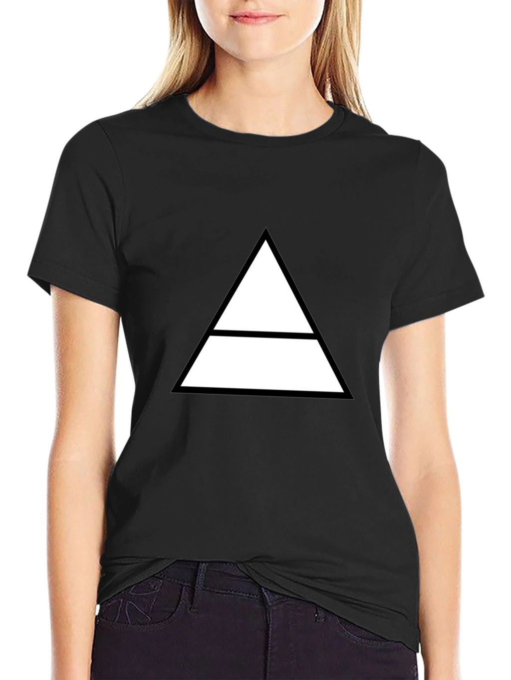 Geometric Graphic Tee - Minimalist Triangle Design