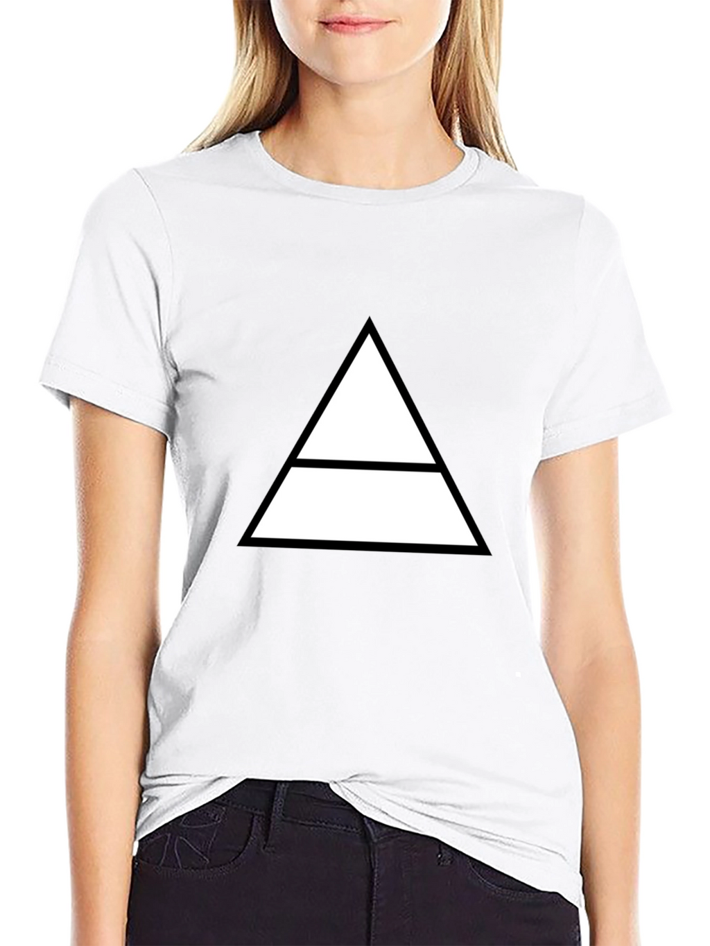 Geometric Graphic Tee - Minimalist Triangle Design