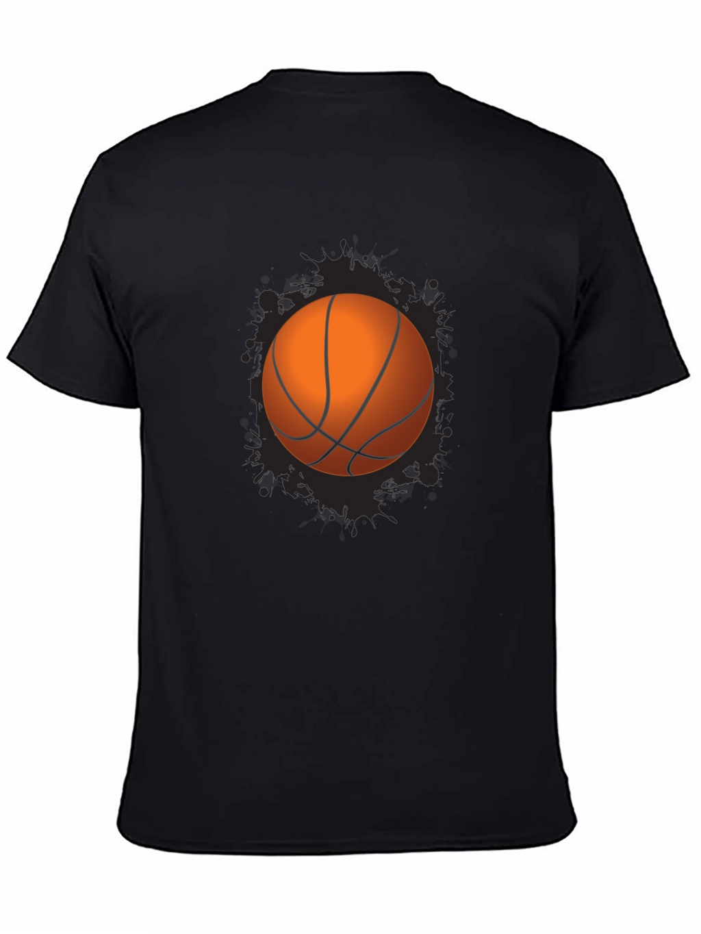 Basketball Graphic Tee - Black Cotton Blend