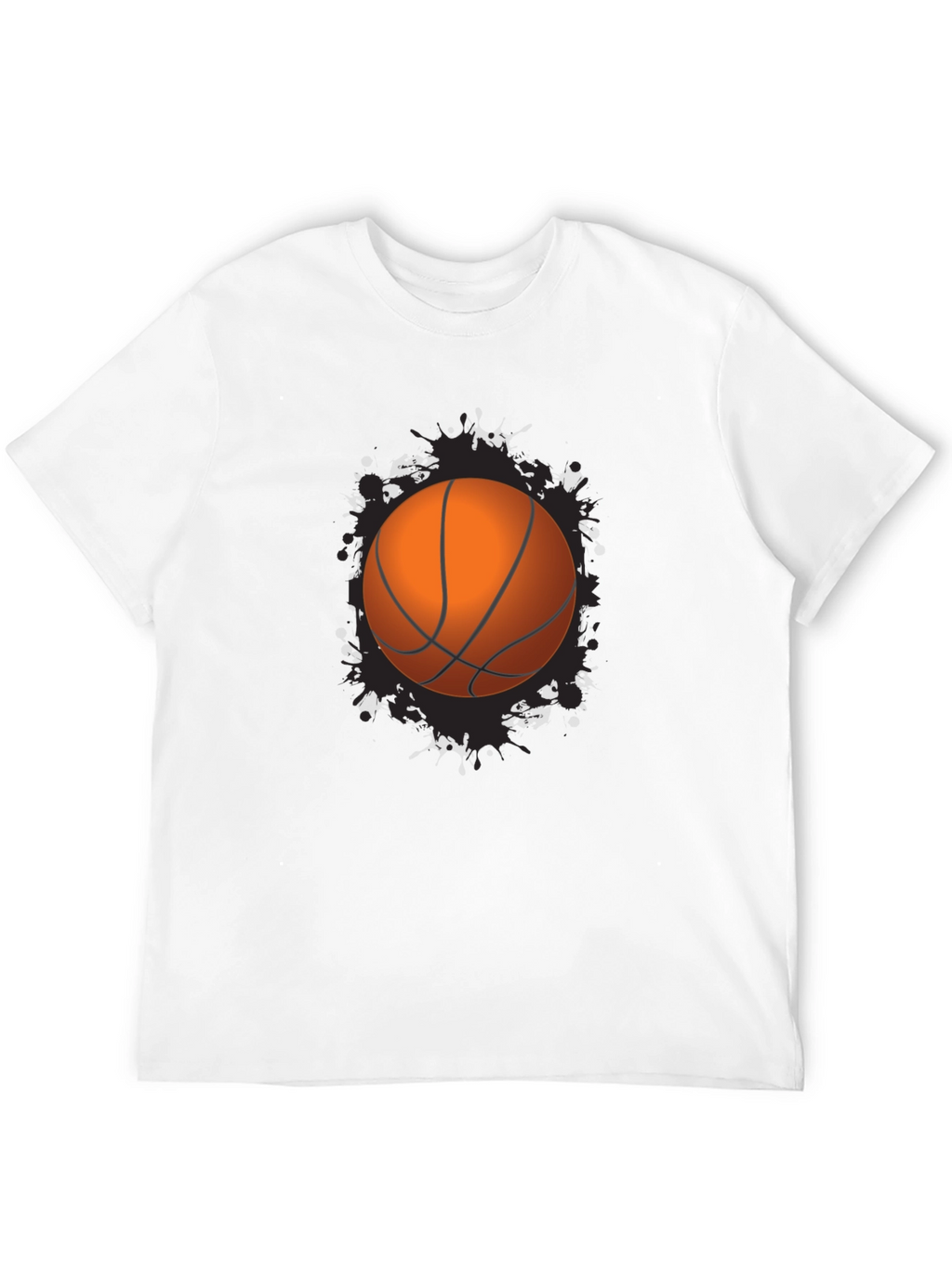 Basketball Graphic Tee - Black Cotton Blend