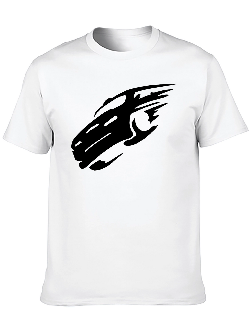 Sleek Black T-Shirt with Abstract Car Design