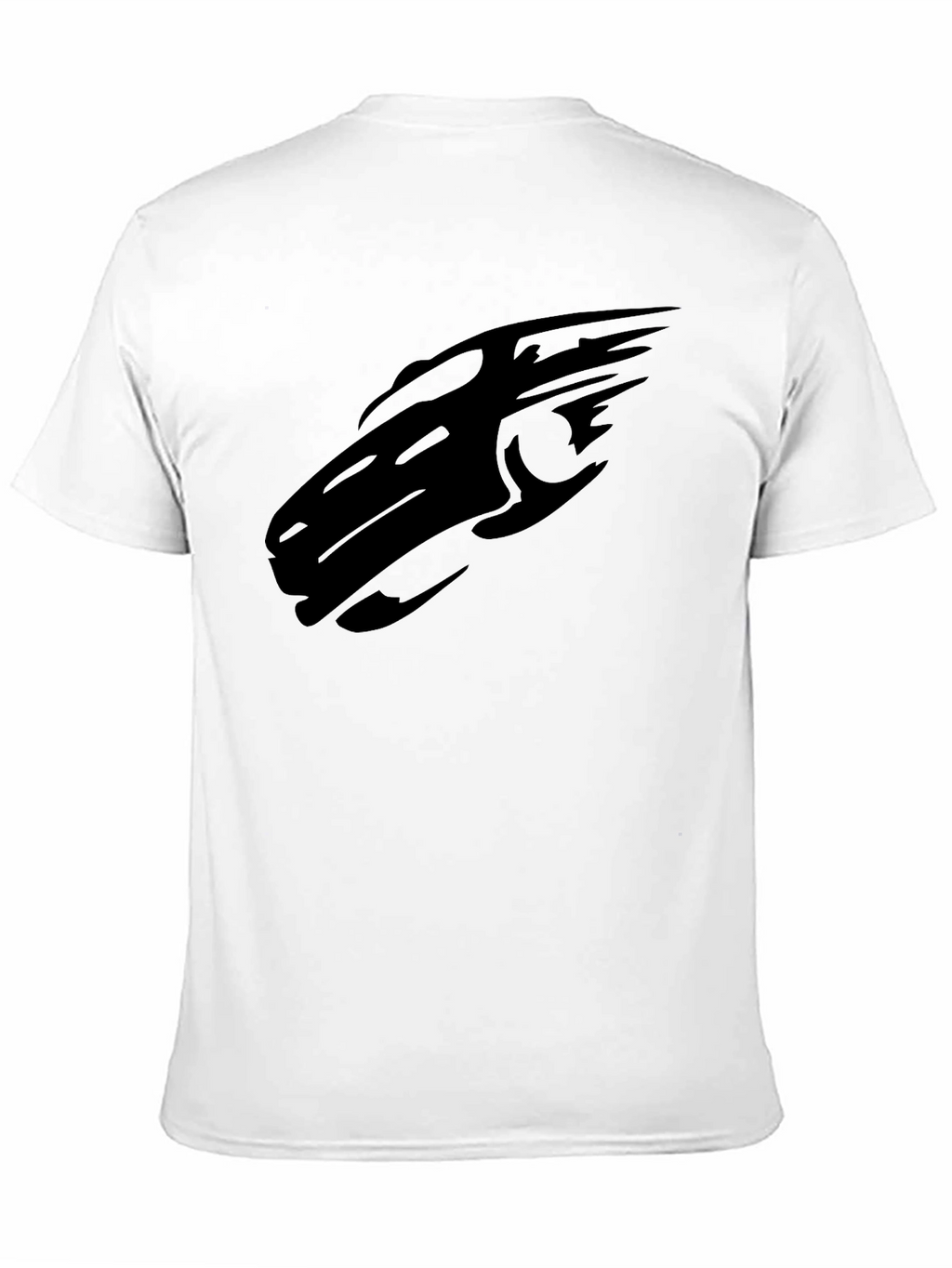 Sleek Black T-Shirt with Abstract Car Design