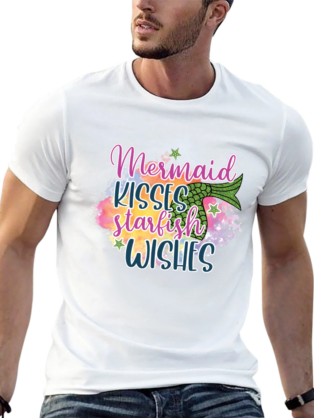 Mermaid Kisses Starfish Wishes Graphic Tee