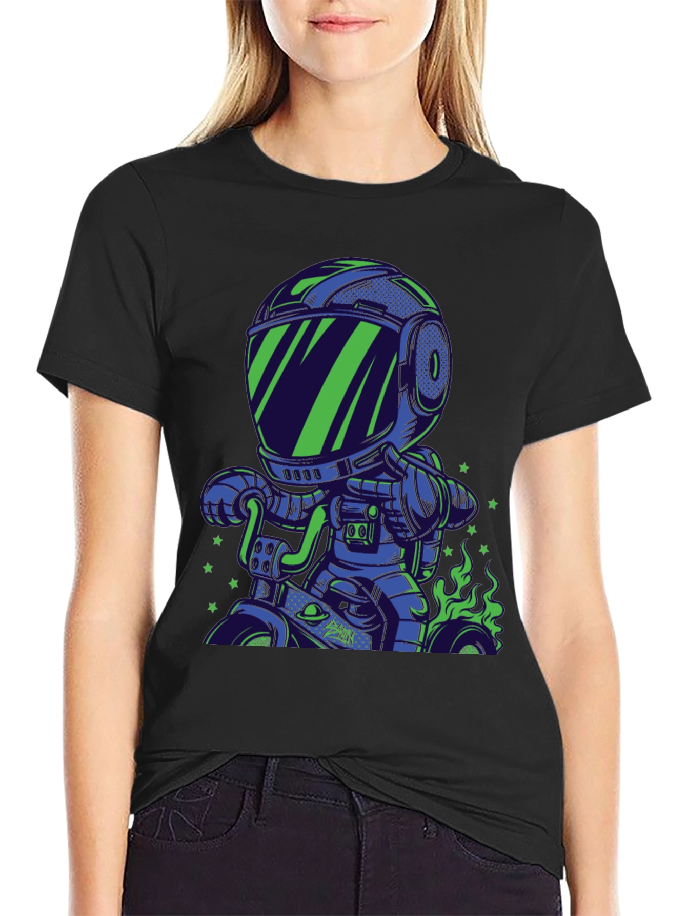 Astronaut Motorbike Graphic T-Shirt