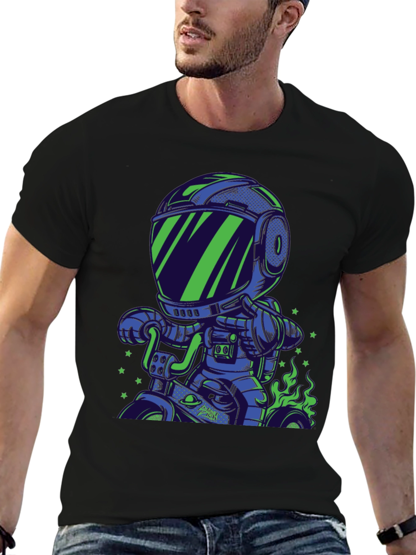 Astronaut Motorbike Graphic T-Shirt