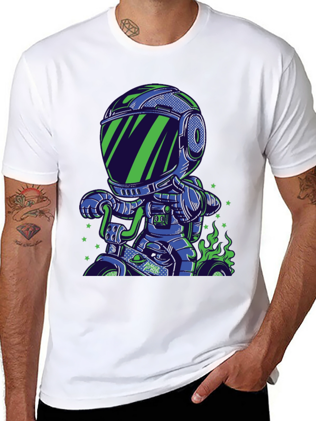 Astronaut Motorbike Graphic T-Shirt