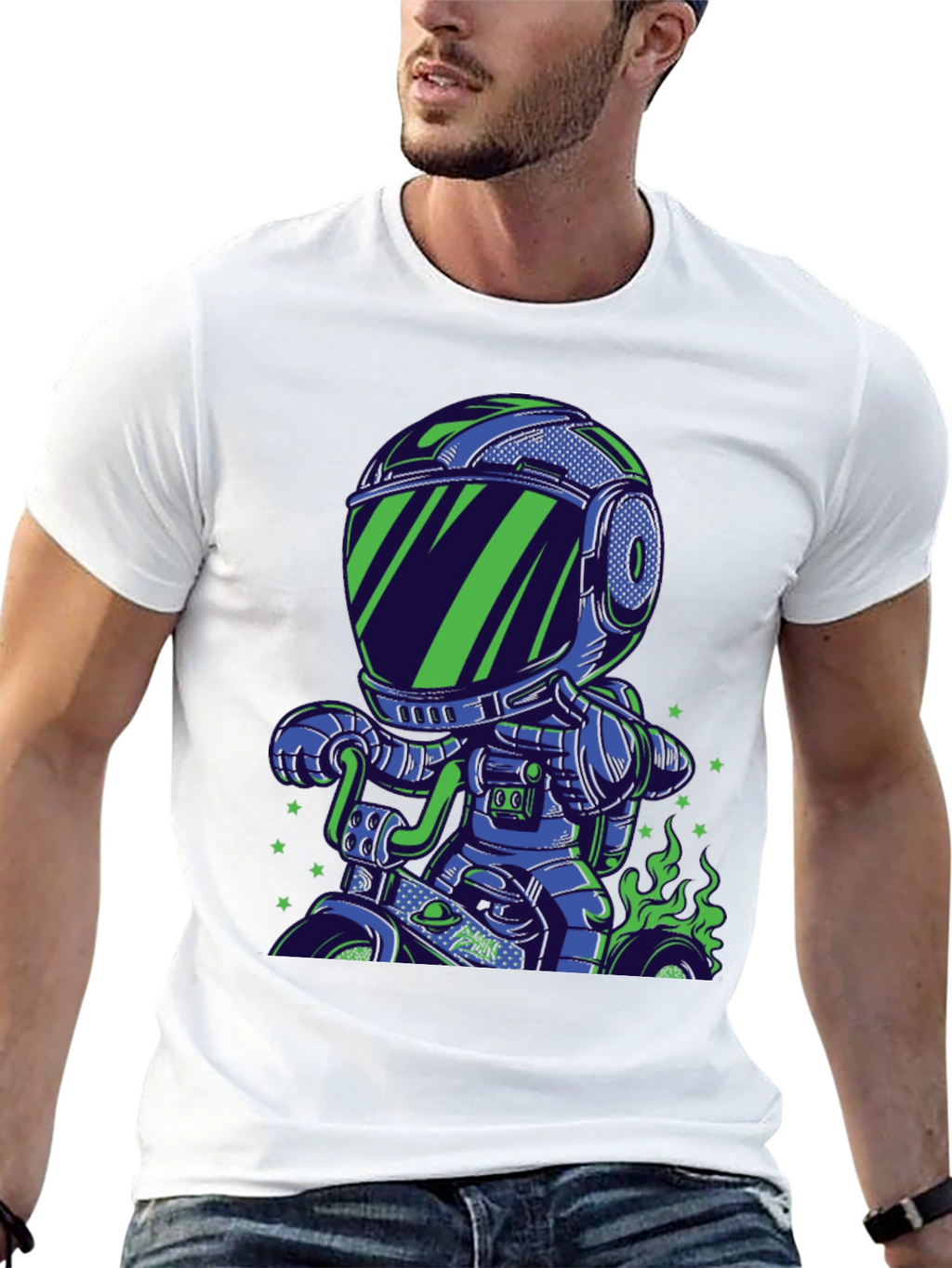 Astronaut Motorbike Graphic T-Shirt