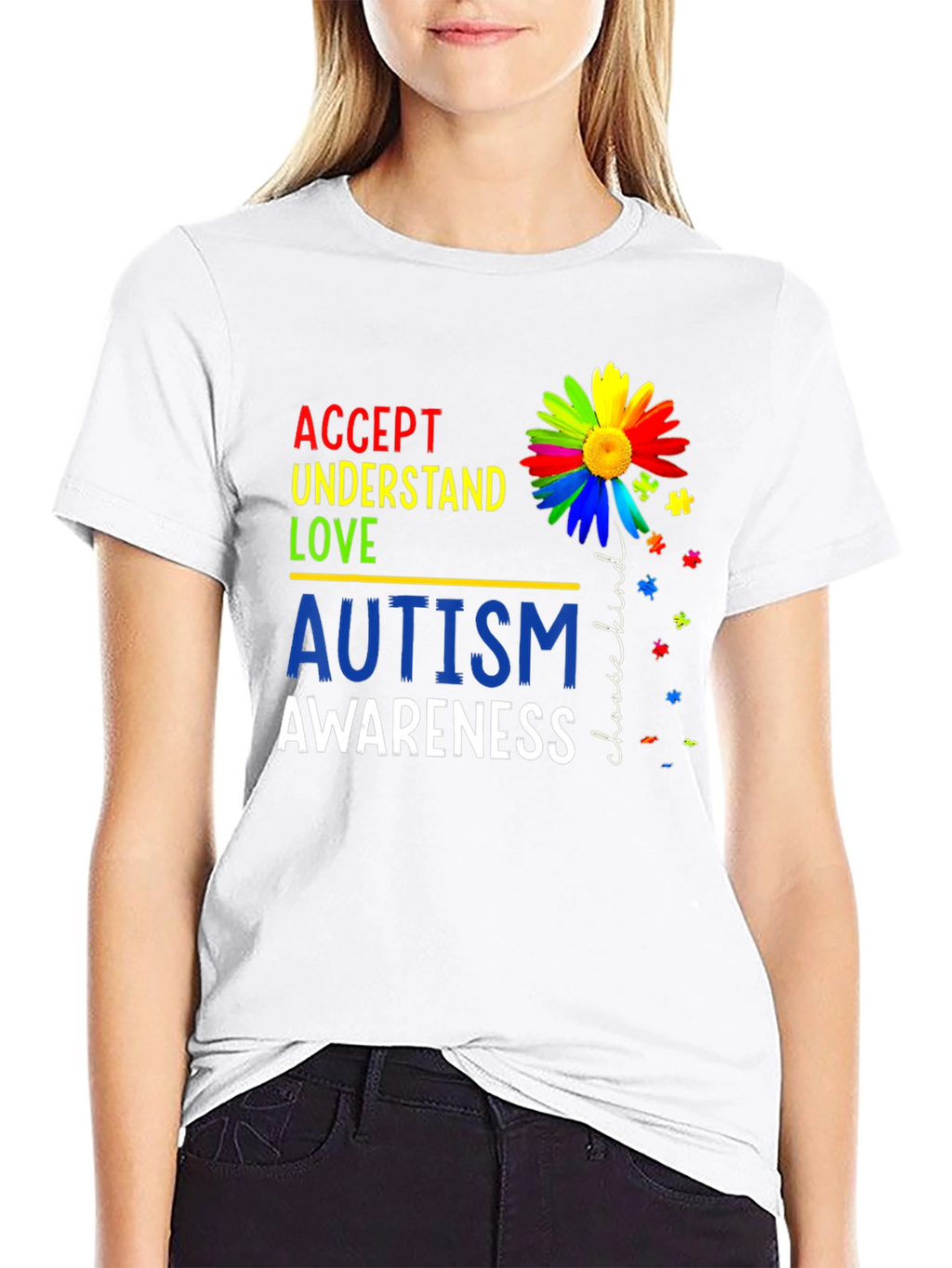 Autism Awareness T-Shirt - Accept Understand Love