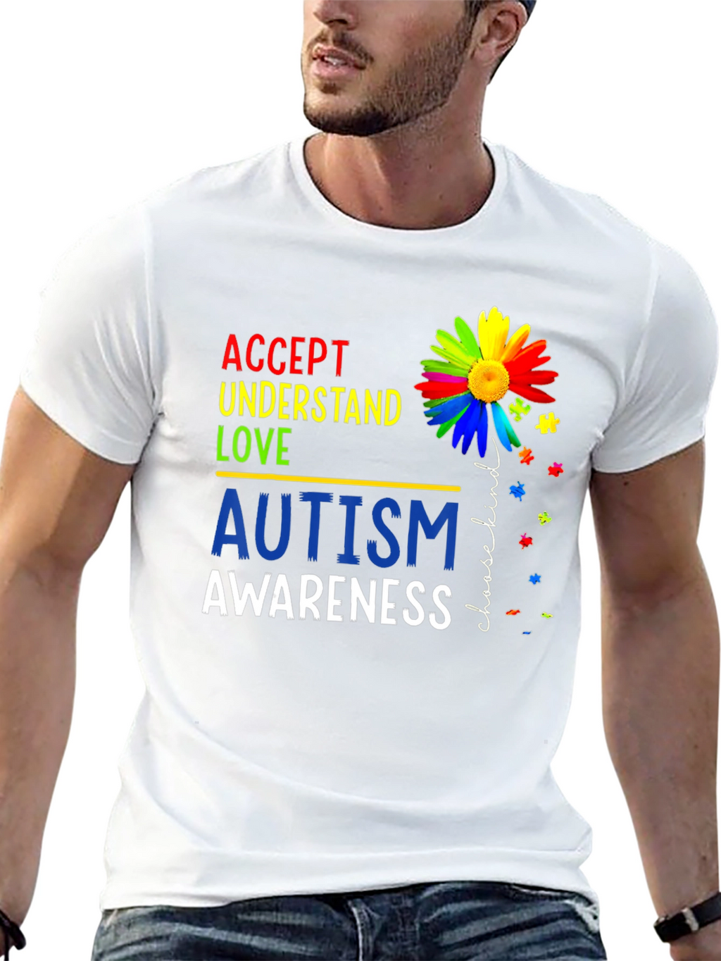 Autism Awareness T-Shirt - Accept Understand Love