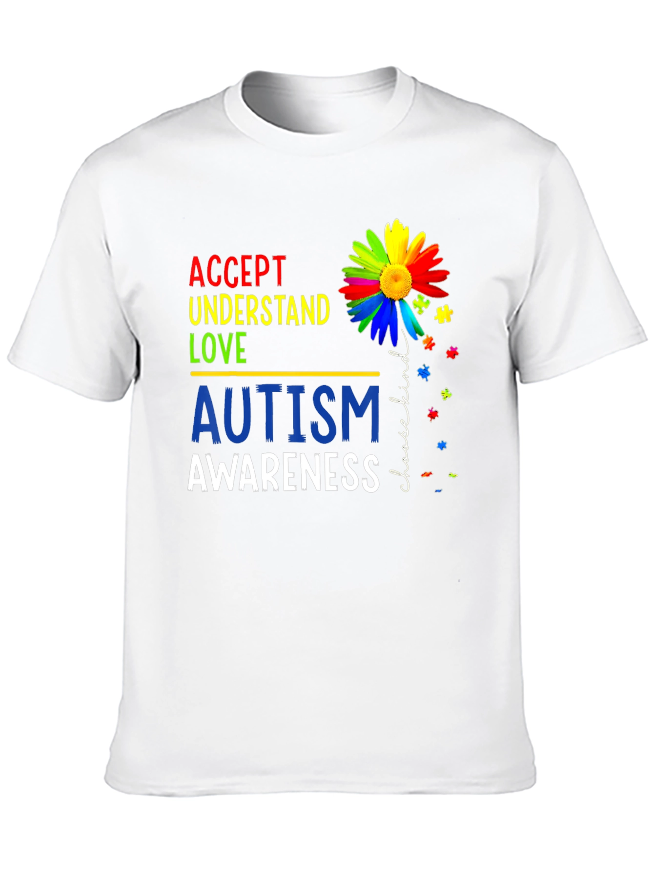 Autism Awareness T-Shirt - Accept Understand Love