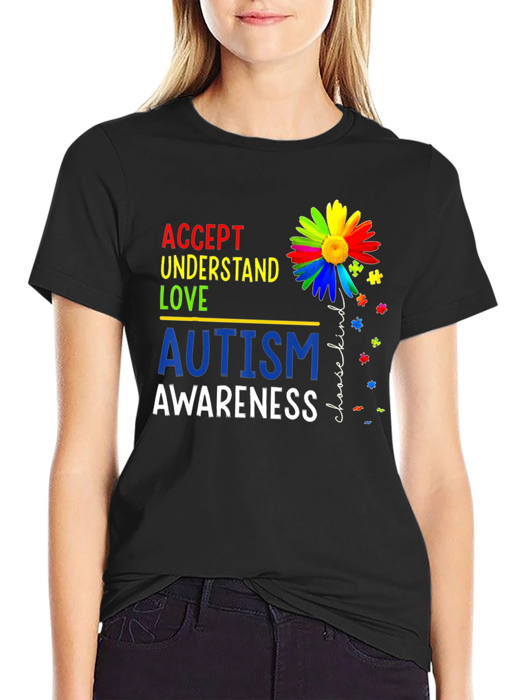 Autism Awareness T-Shirt - Accept Understand Love
