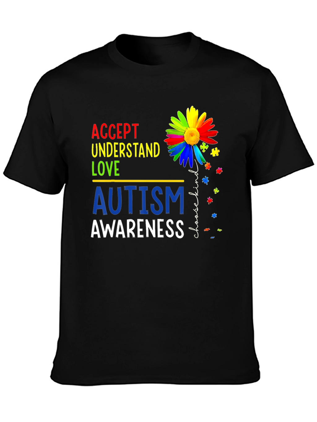 Autism Awareness T-Shirt - Accept Understand Love