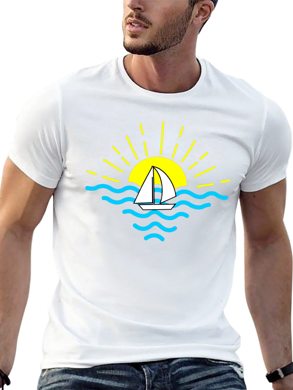 Sailboat Sunset Graphic T-Shirt