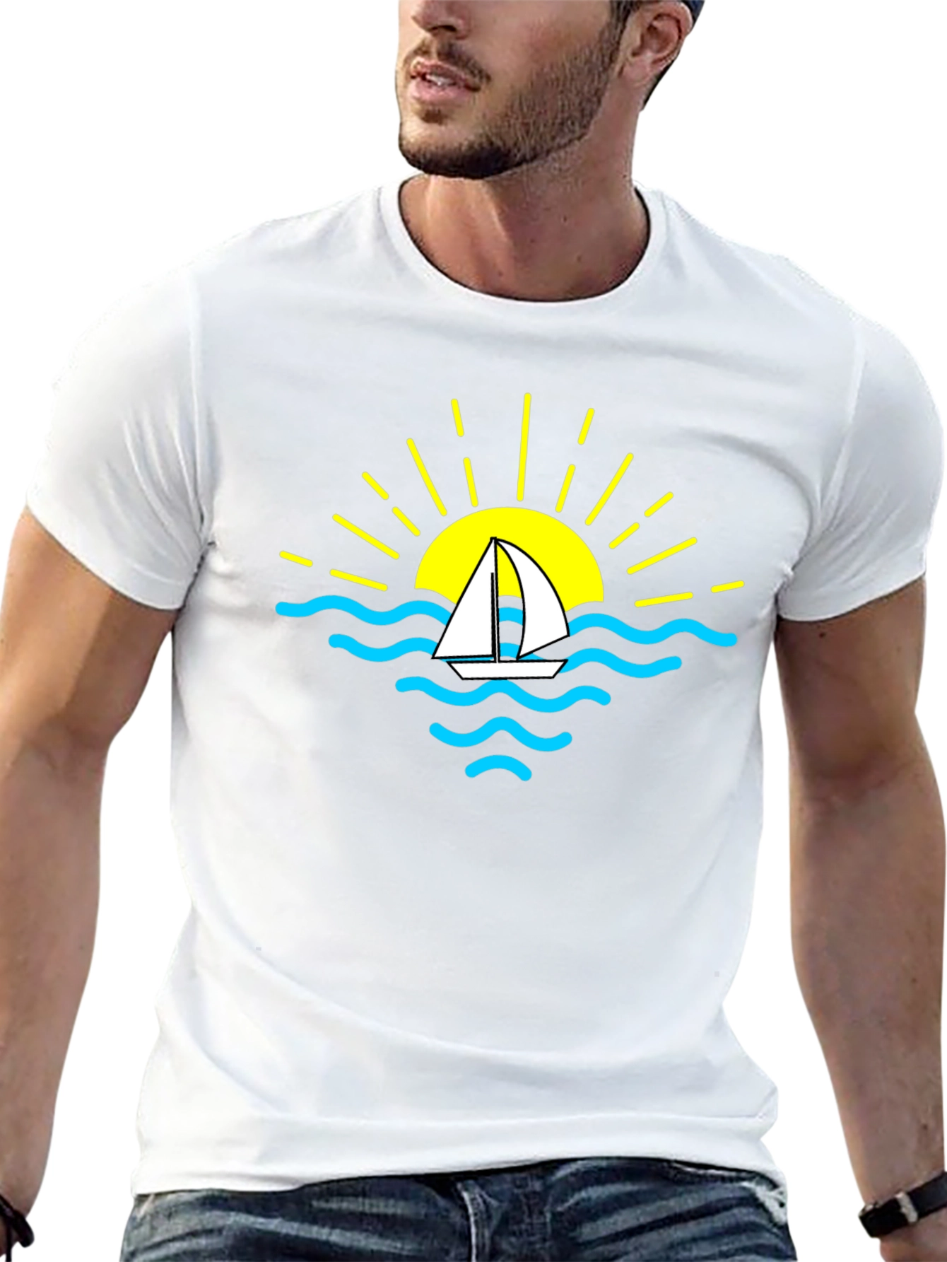 Sailboat Sunset Graphic T-Shirt