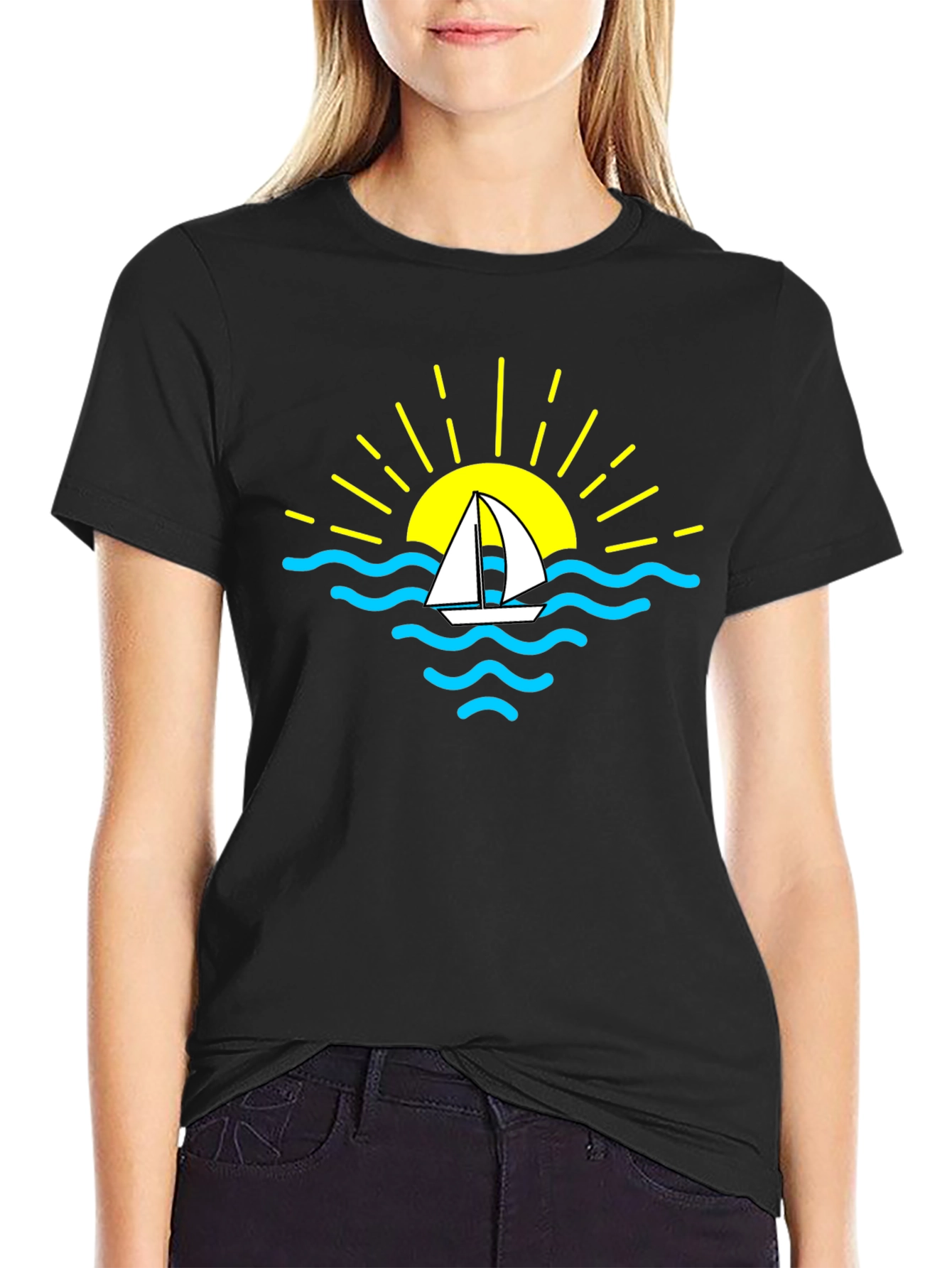 Sailboat Sunset Graphic T-Shirt