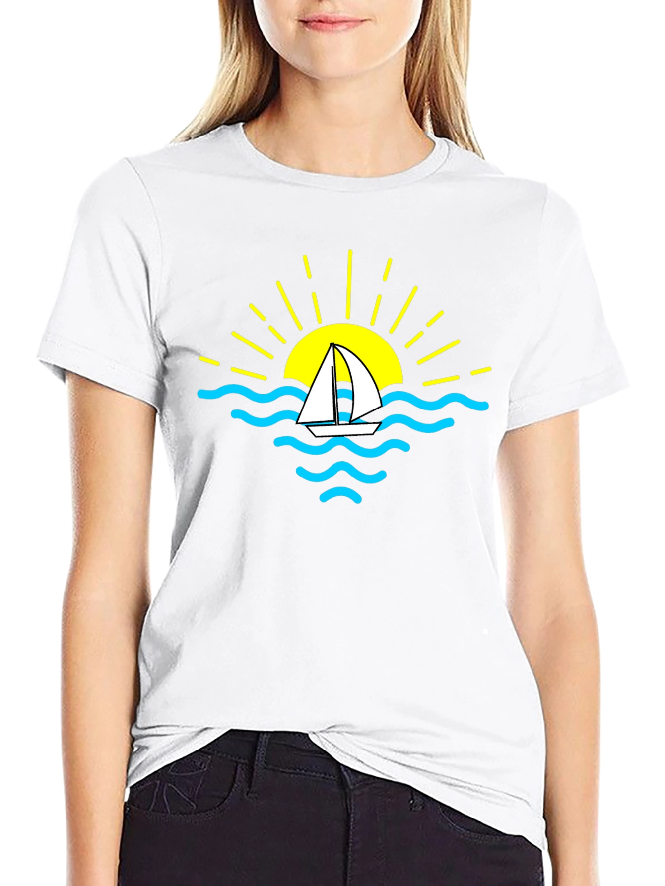 Sailboat Sunset Graphic T-Shirt