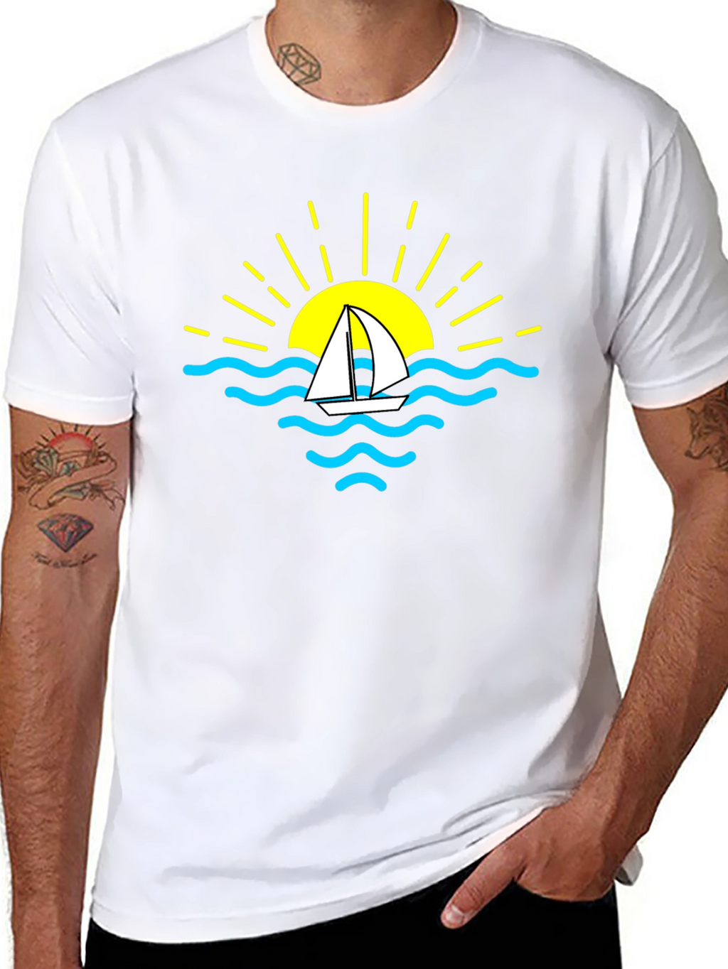 Sailboat Sunset Graphic T-Shirt