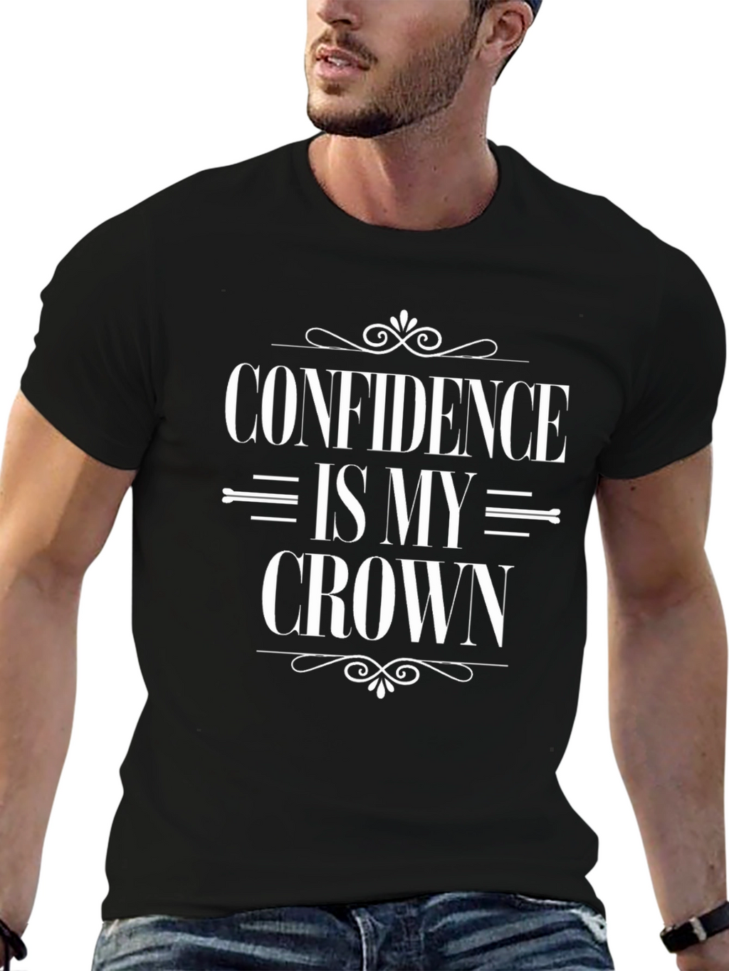 Confidence Is My Crown Black Graphic Tee