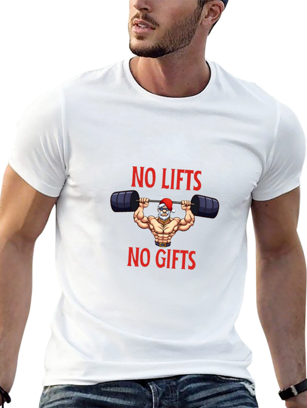 No Lifts No Gifts Santa Gym T-Shirt