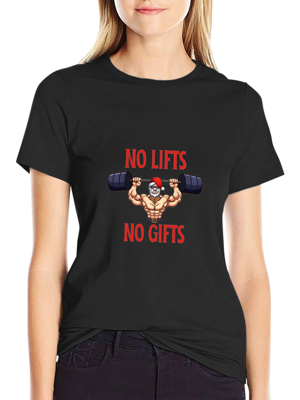 No Lifts No Gifts Santa Gym T-Shirt