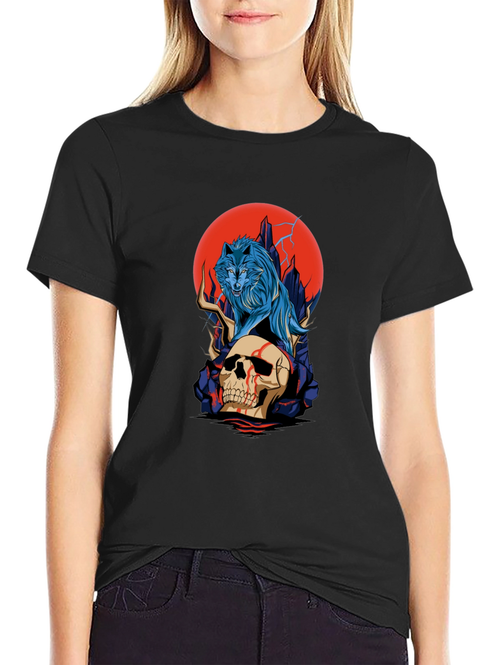 Wolf and Skull Graphic Tee