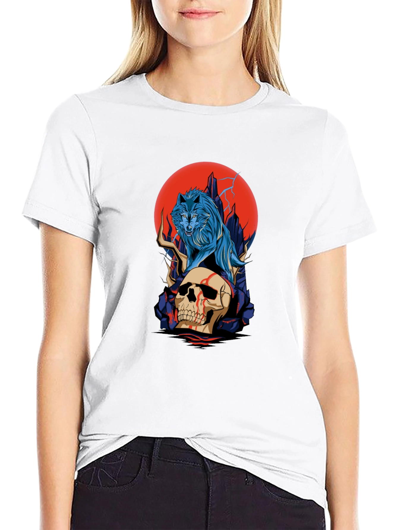 Wolf and Skull Graphic Tee