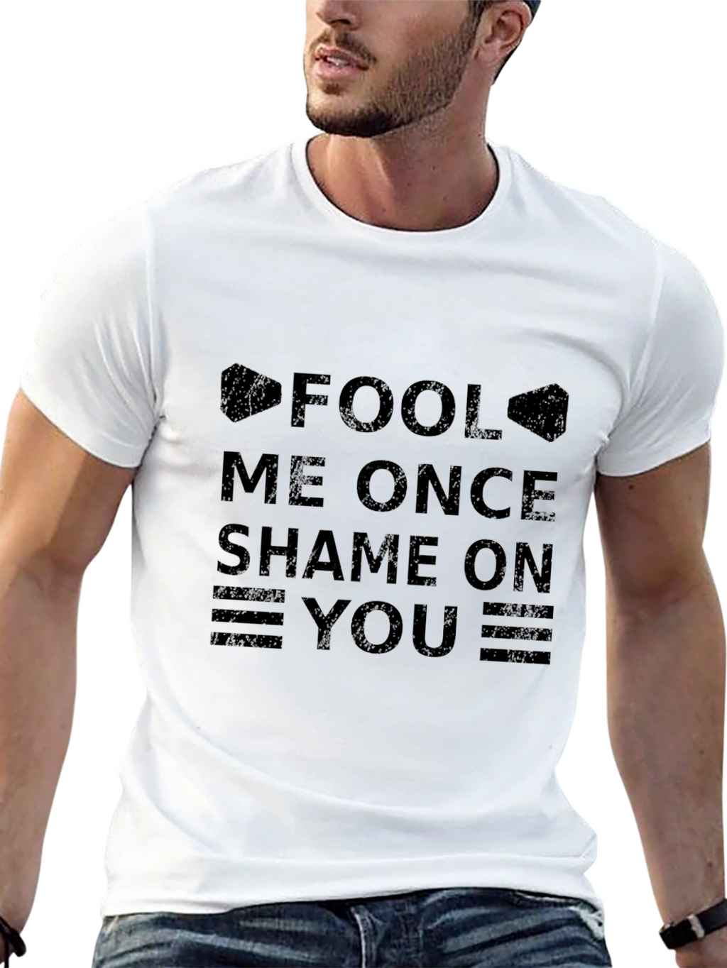 Fool Me Once Shame On You T-Shirt - Black