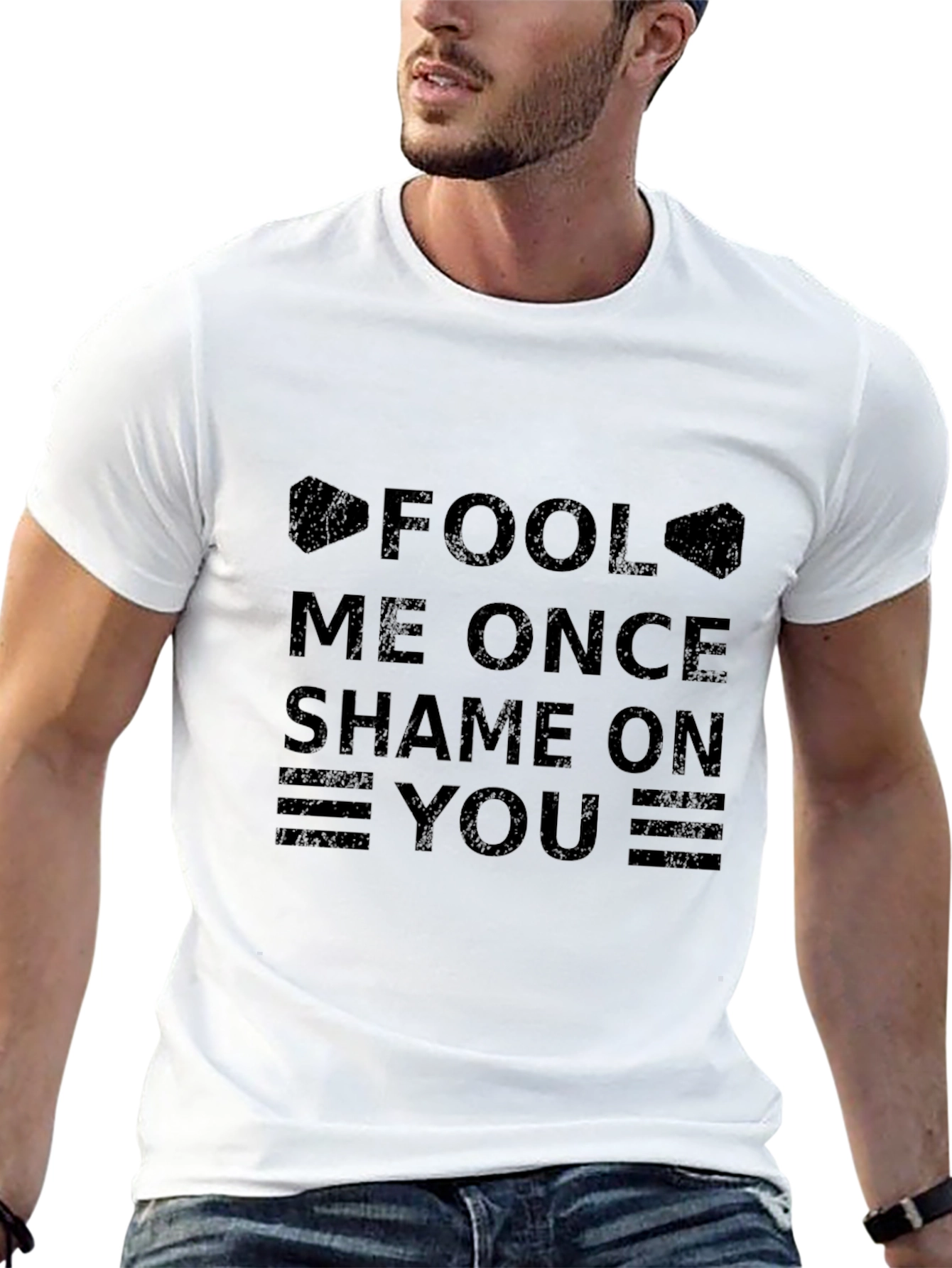 Fool Me Once Shame On You T-Shirt - Black