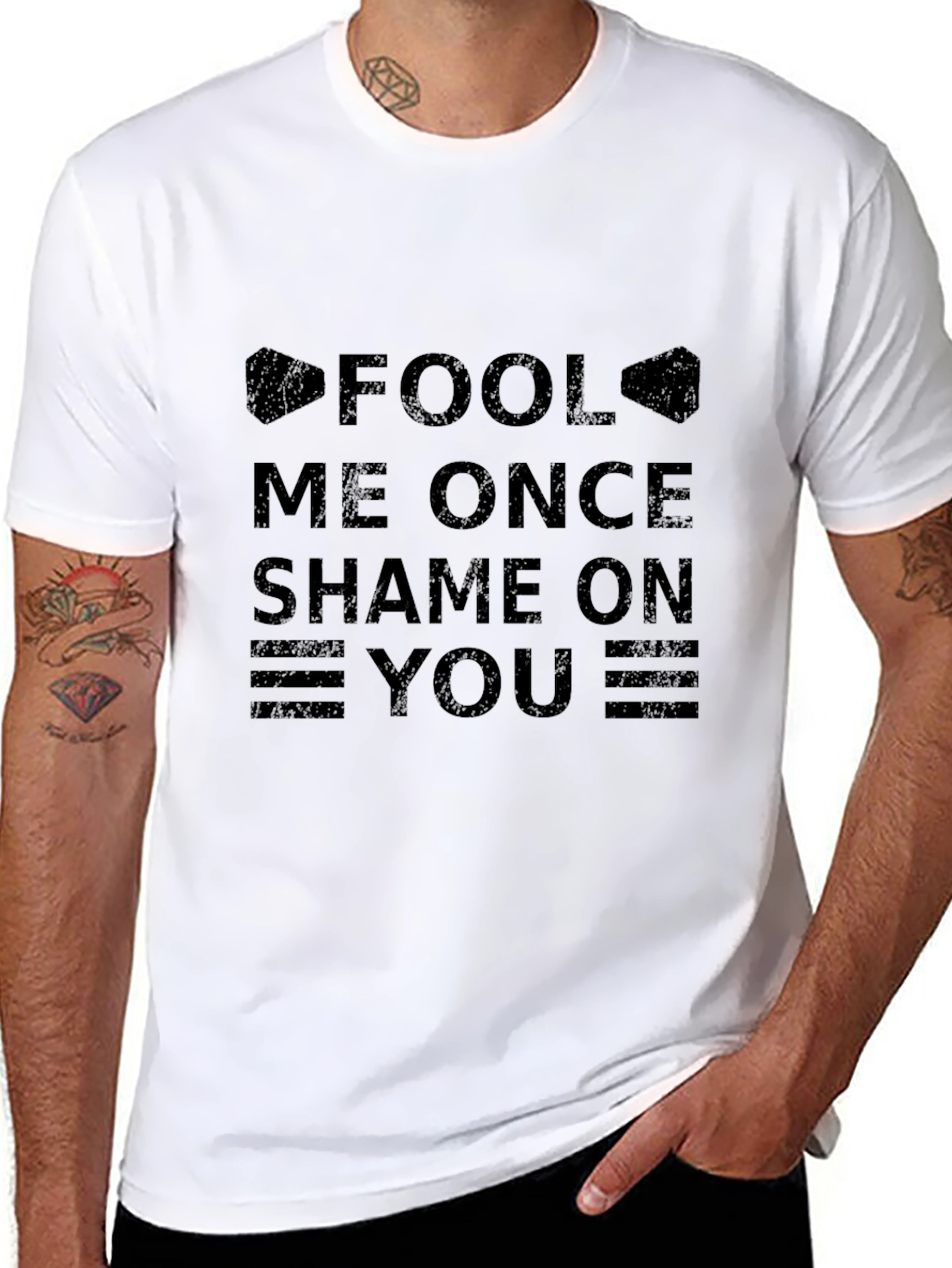 Fool Me Once Shame On You T-Shirt - Black