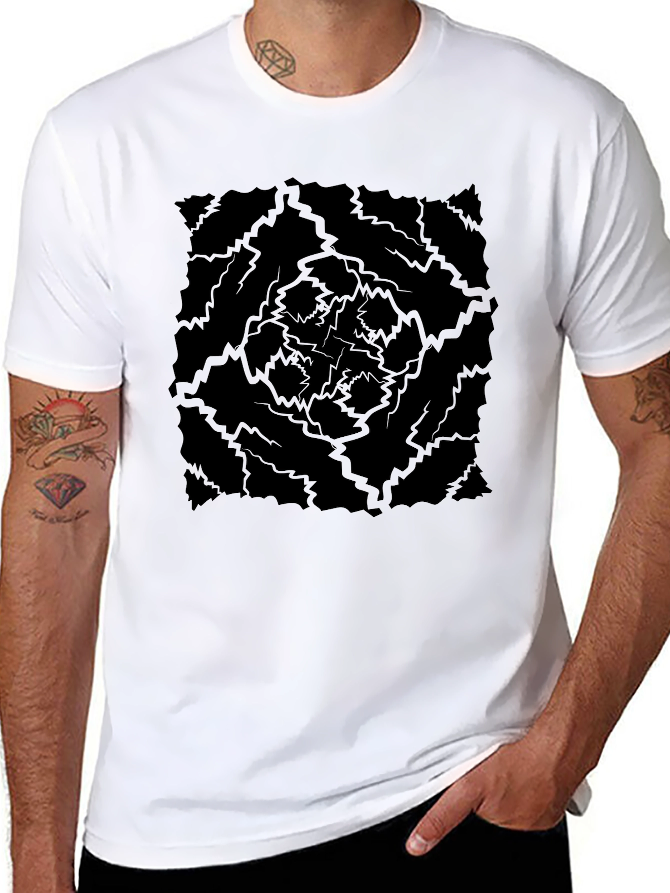 Abstract Lightning Bolt T-Shirt - Mens Graphic Tee