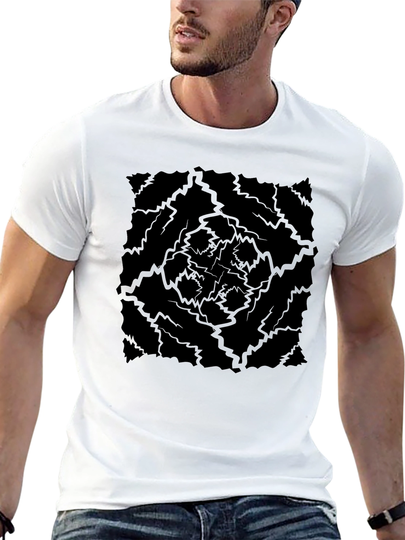 Abstract Lightning Bolt T-Shirt - Mens Graphic Tee