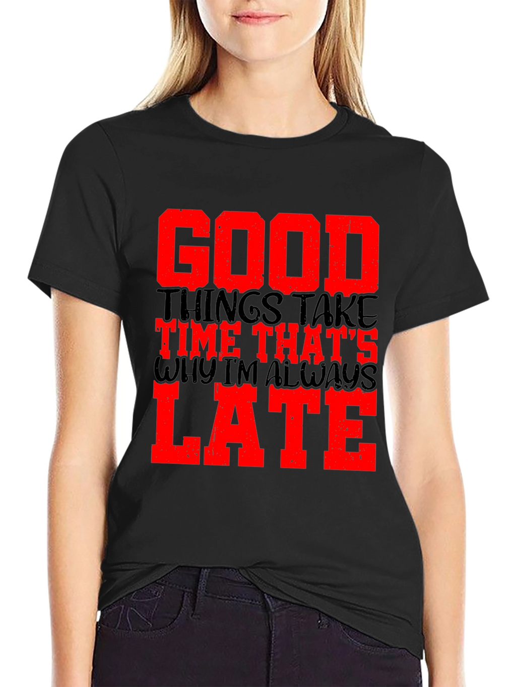 Good Things Take Time Mens Black Graphic Tee