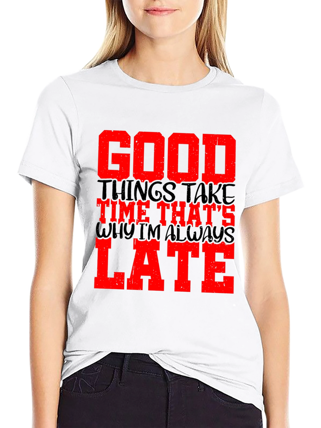 Good Things Take Time Mens Black Graphic Tee