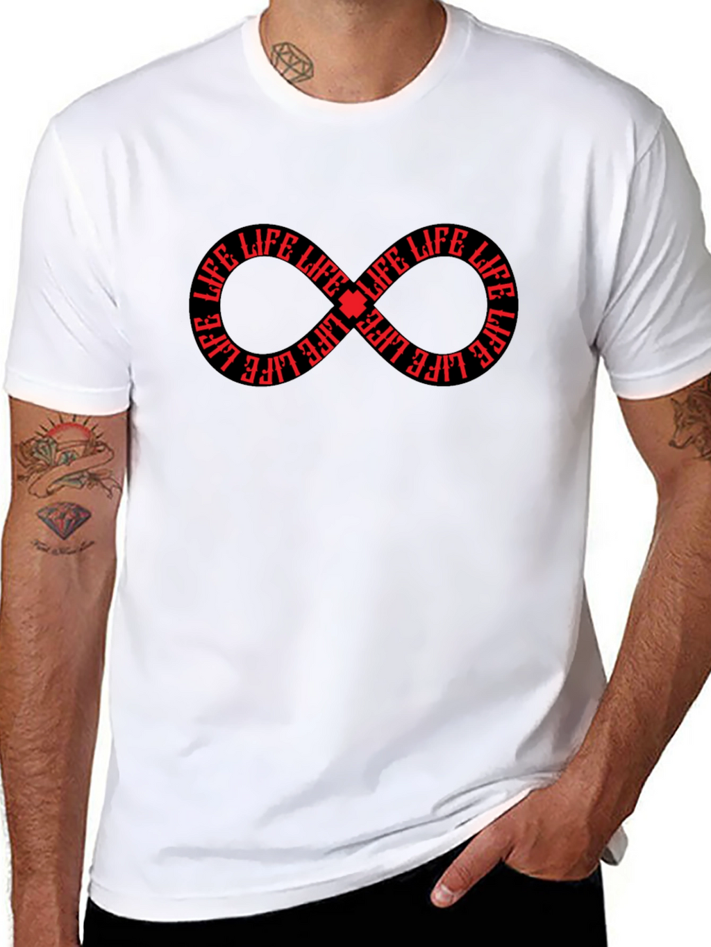 Life Infinity Symbol Black T-Shirt