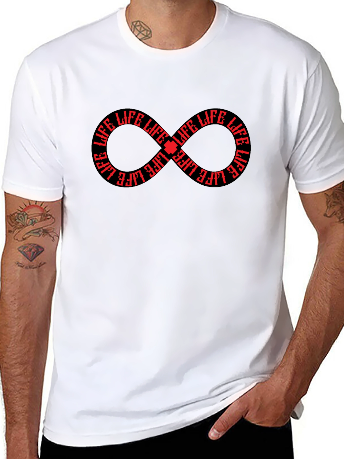 Life Infinity Symbol Black T-Shirt