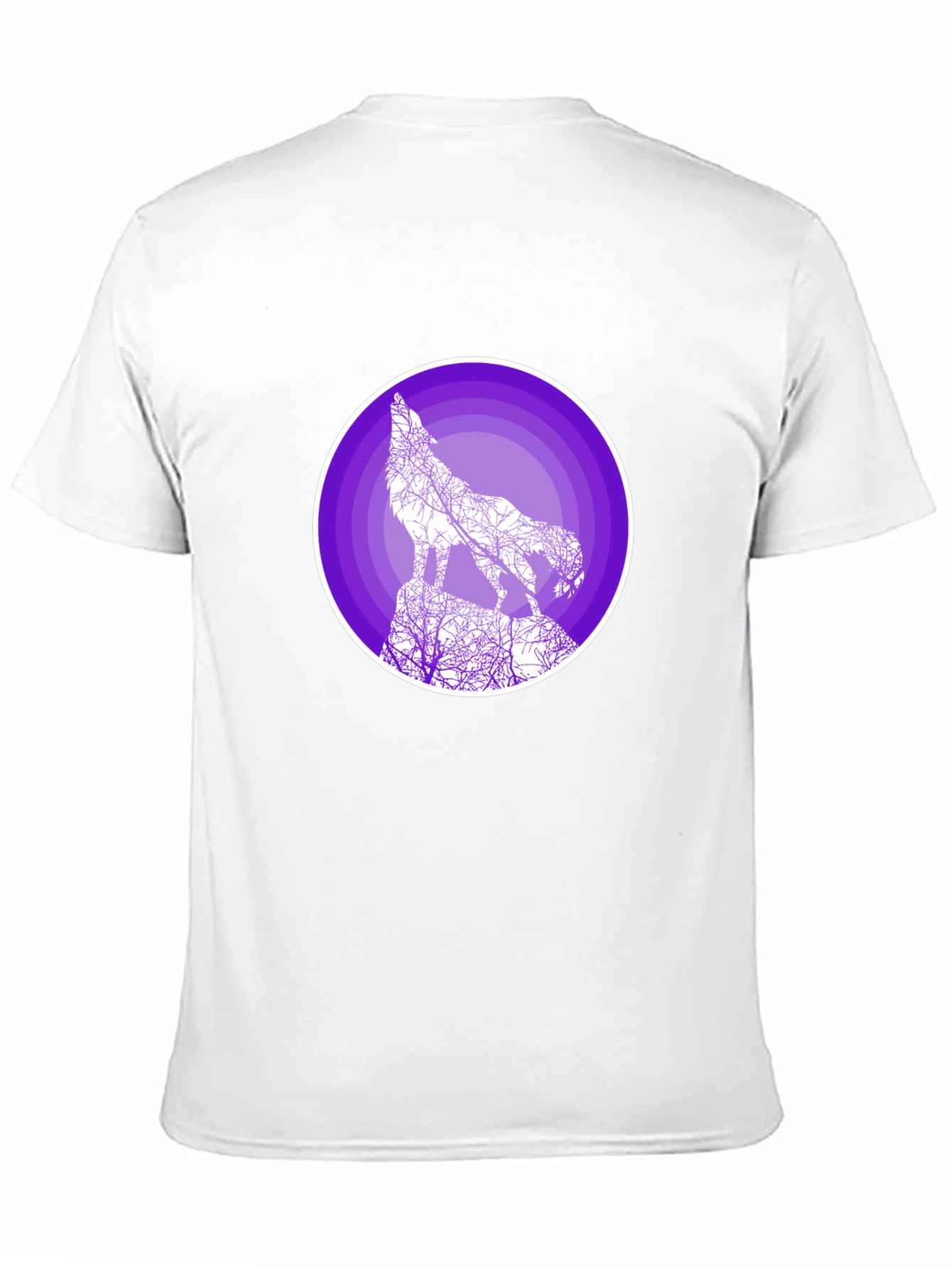 Wolf Silhouette Graphic T-Shirt - Black
