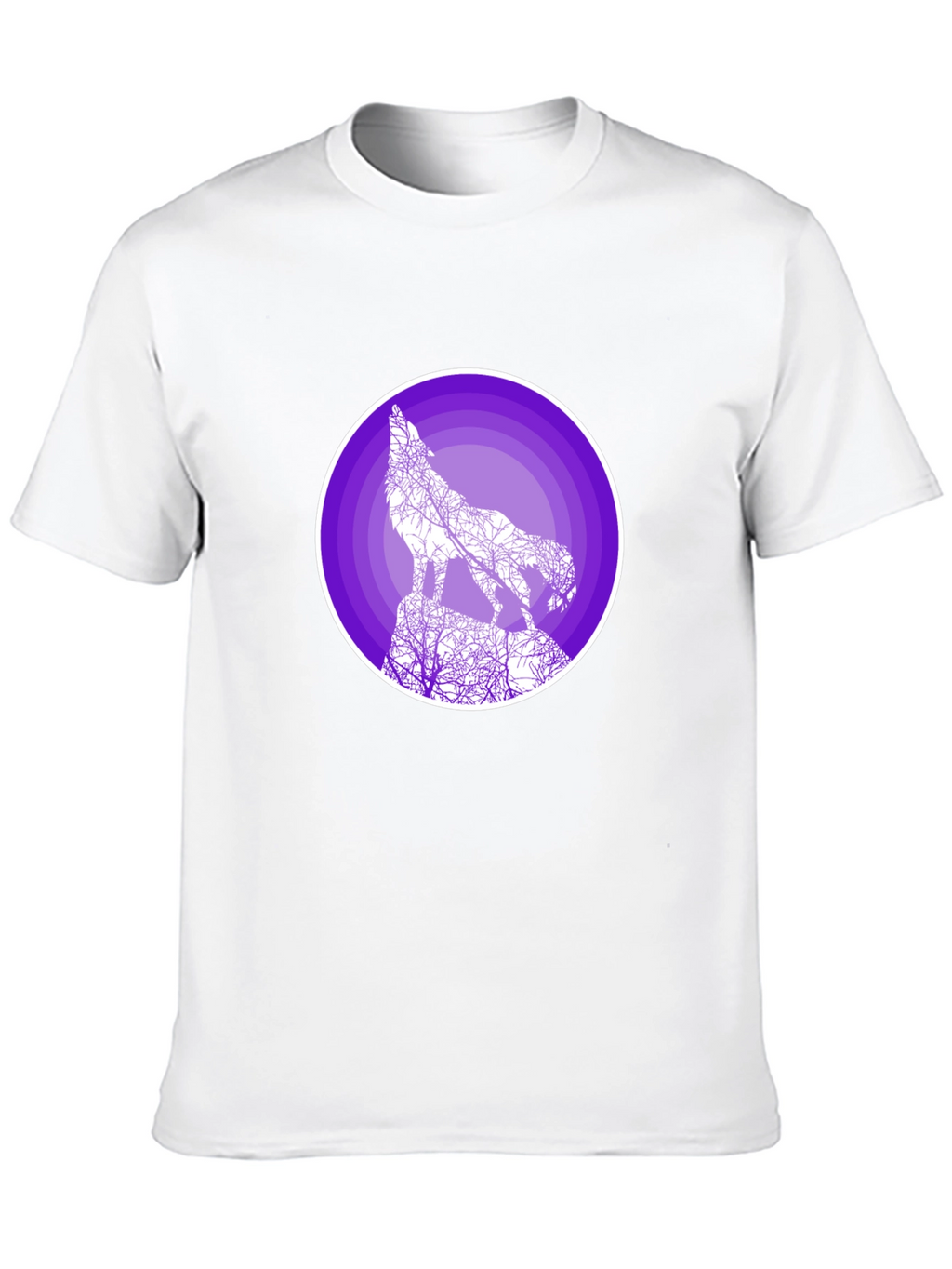 Wolf Silhouette Graphic T-Shirt - Black