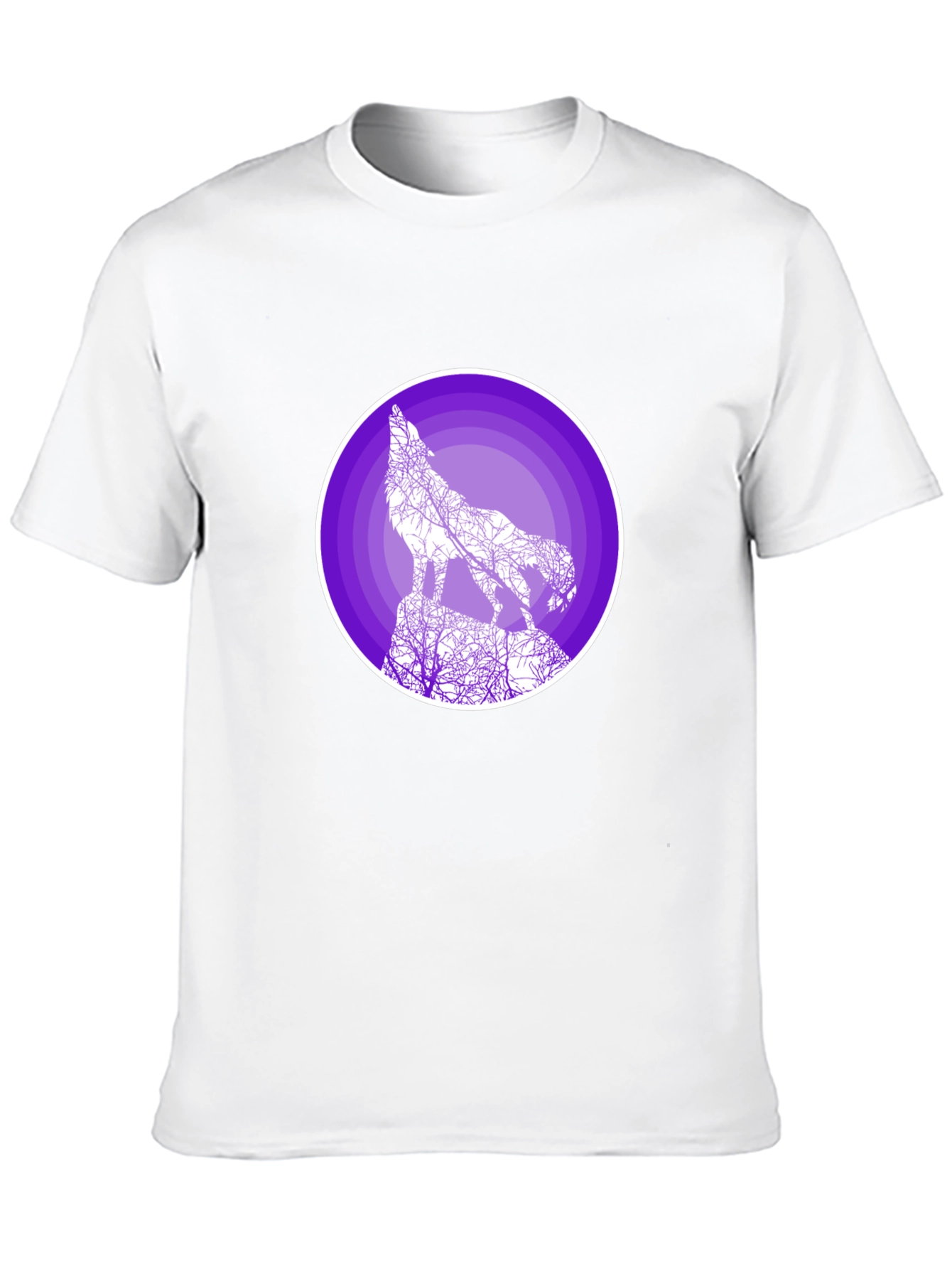 Wolf Silhouette Graphic T-Shirt - Black