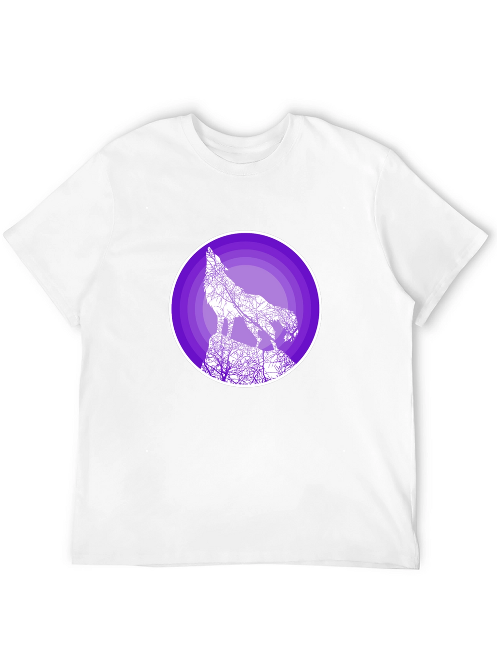 Wolf Silhouette Graphic T-Shirt - Black