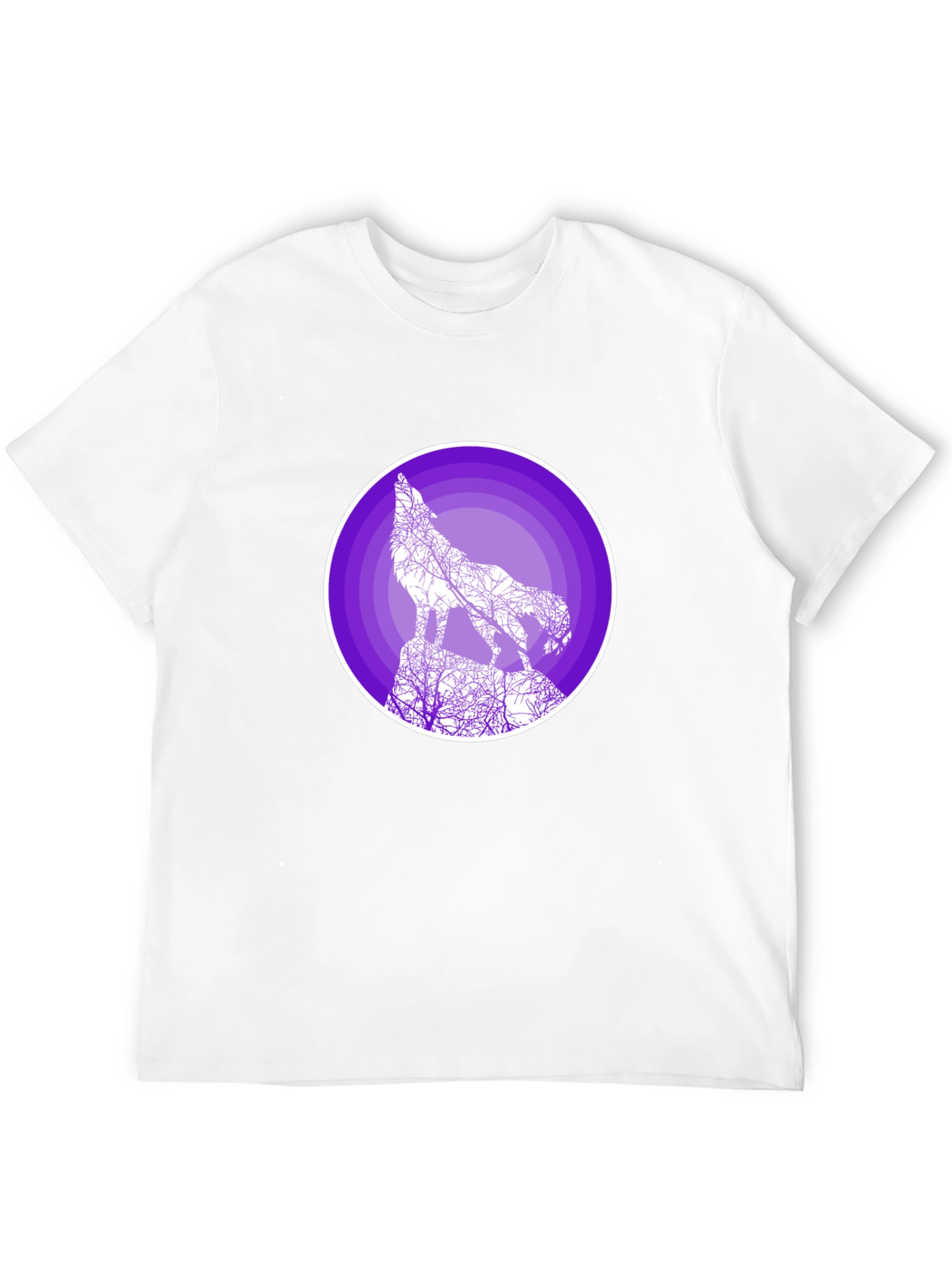 Wolf Silhouette Graphic T-Shirt - Black
