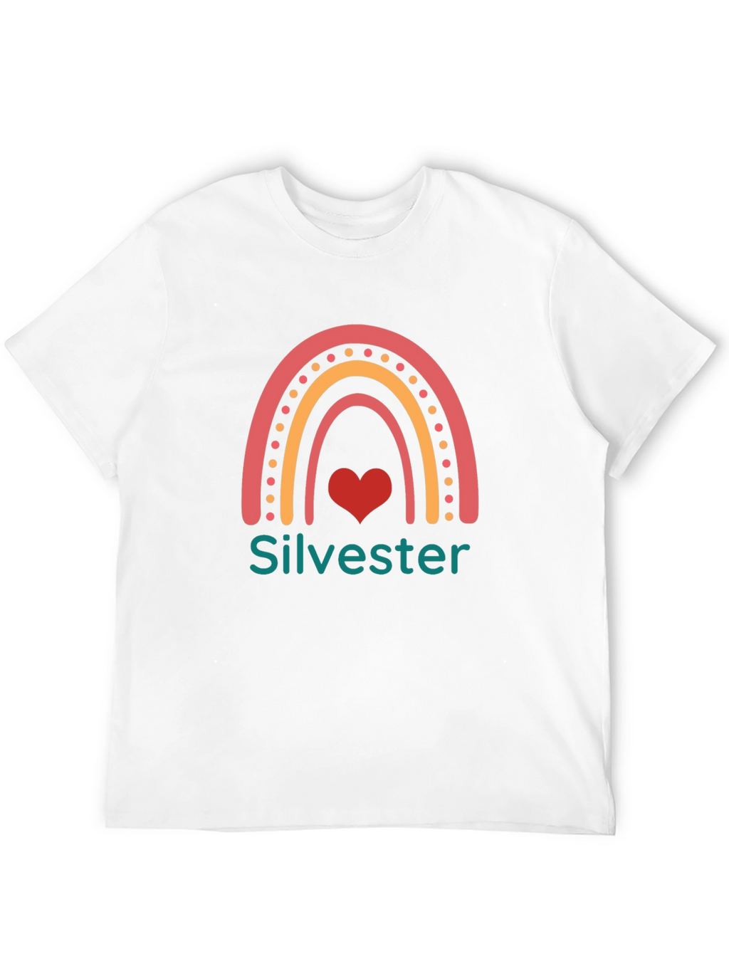 Silvester Rainbow Heart Black T-Shirt