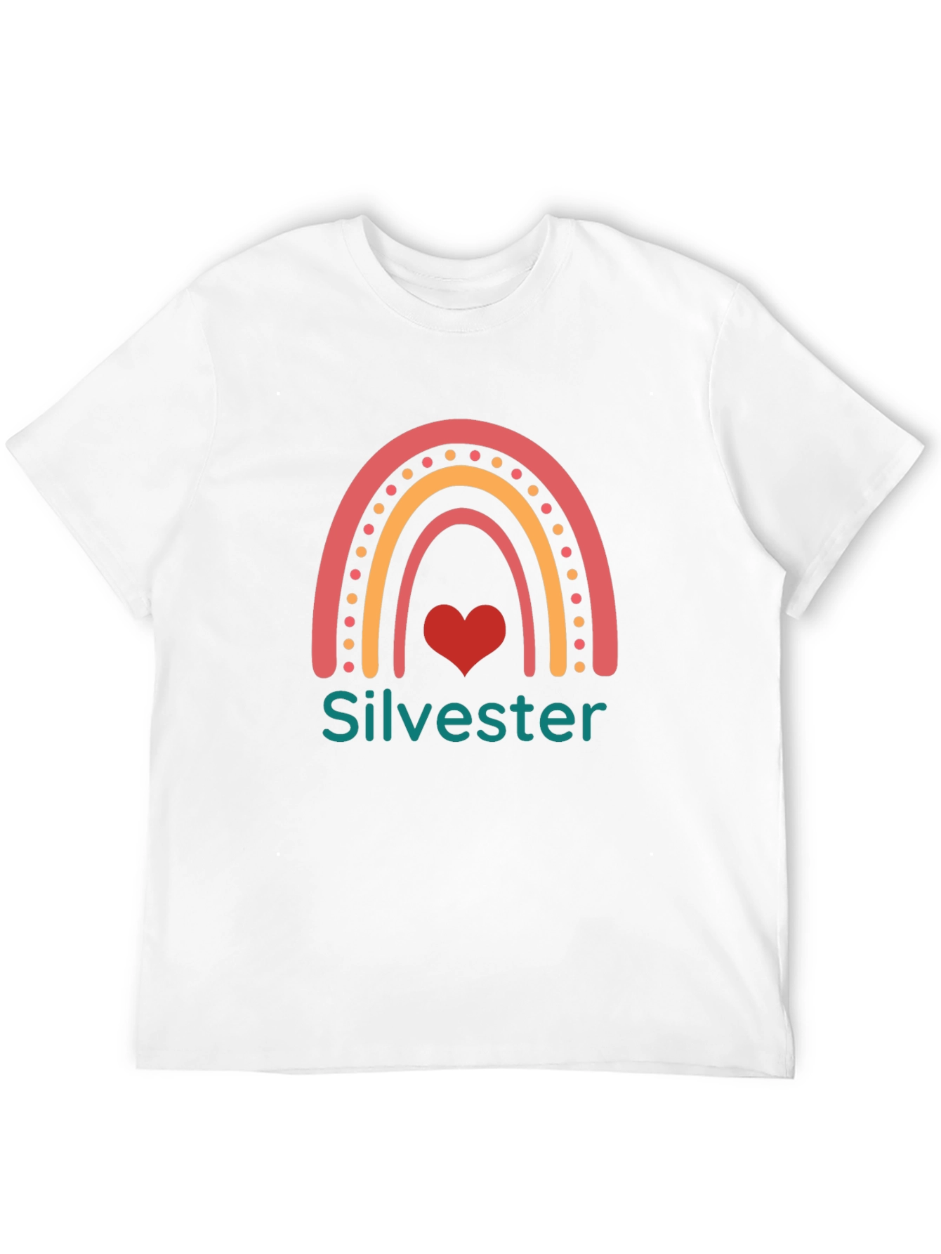 Silvester Rainbow Heart Black T-Shirt
