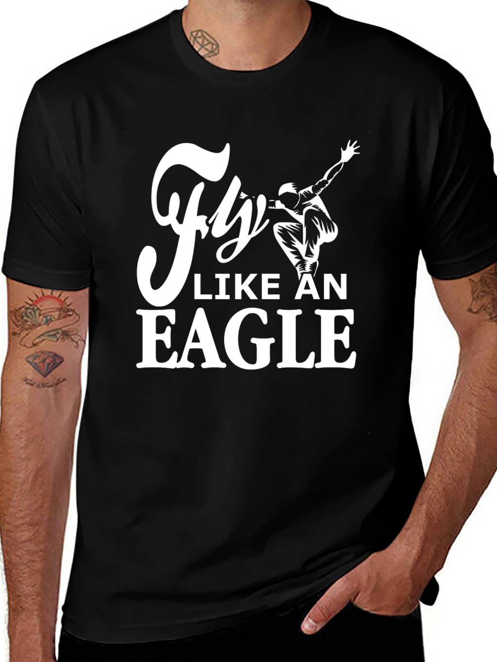 Fly Like An Eagle Black Graphic Tee