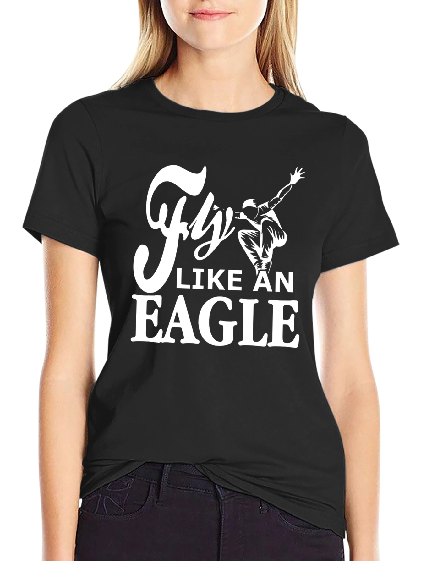 Fly Like An Eagle Black Graphic Tee