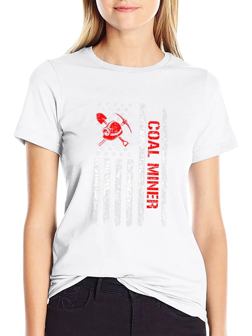 Coal Miner American Flag Graphic Tee