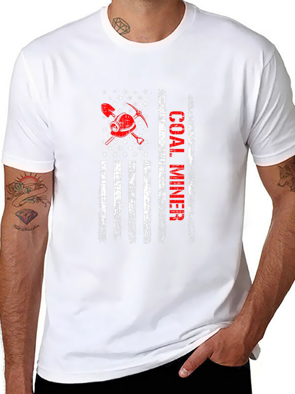 Coal Miner American Flag Graphic Tee
