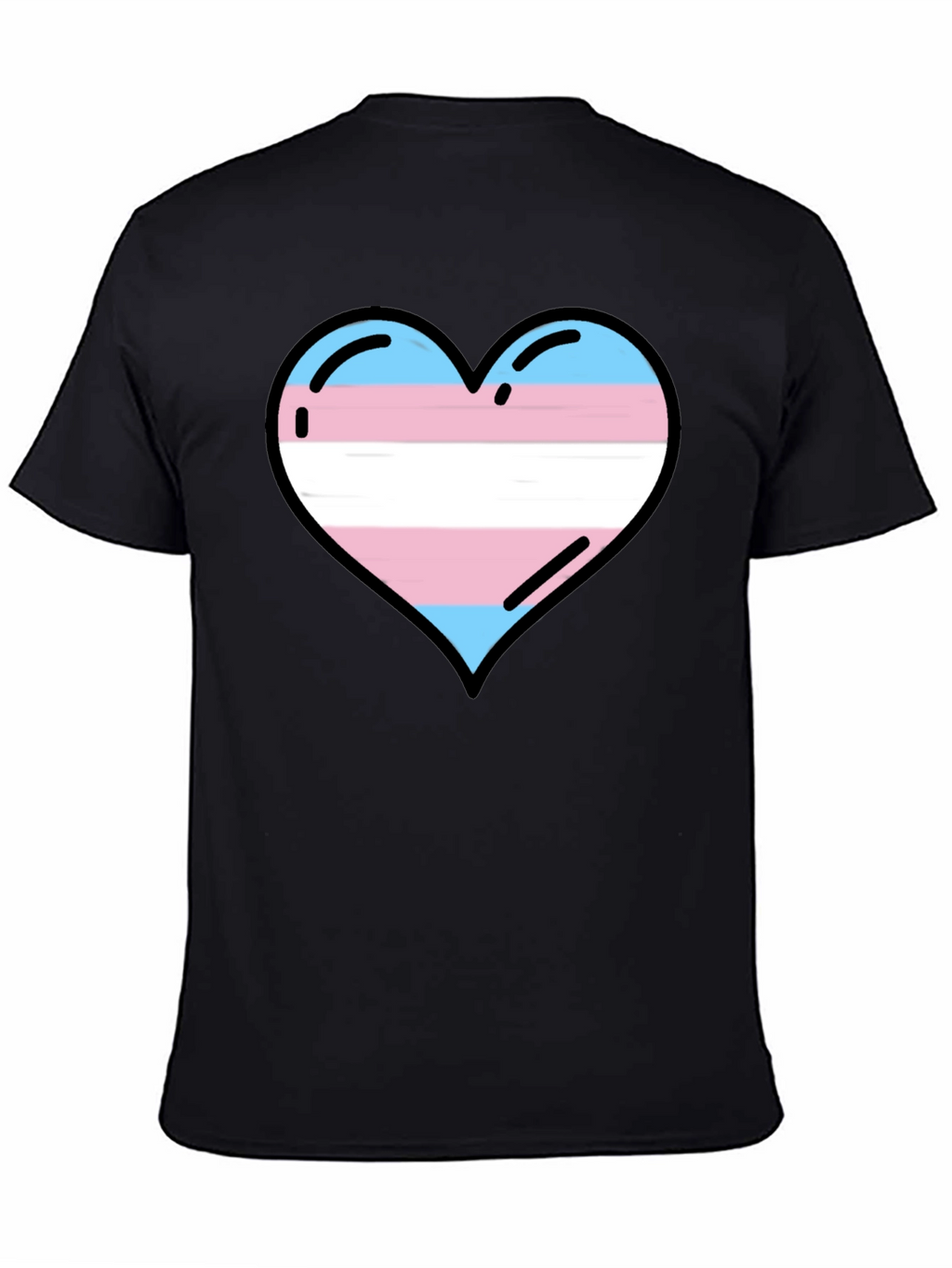Transgender Pride Heart T-Shirt - Black